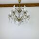 Palme & Walter chandelier, crystal and brass pendants, 1970s