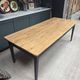 Farm table with black patinated legs (renovated)
