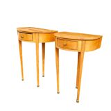 Matching cherry wood / Biedermeier chairs / sidetables set / tripot console table