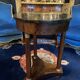 Empire circular pedestal table on 3 columns in mahogany with bronze marble top X