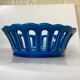 Openwork ceramic fruit basket - vintage blue cut