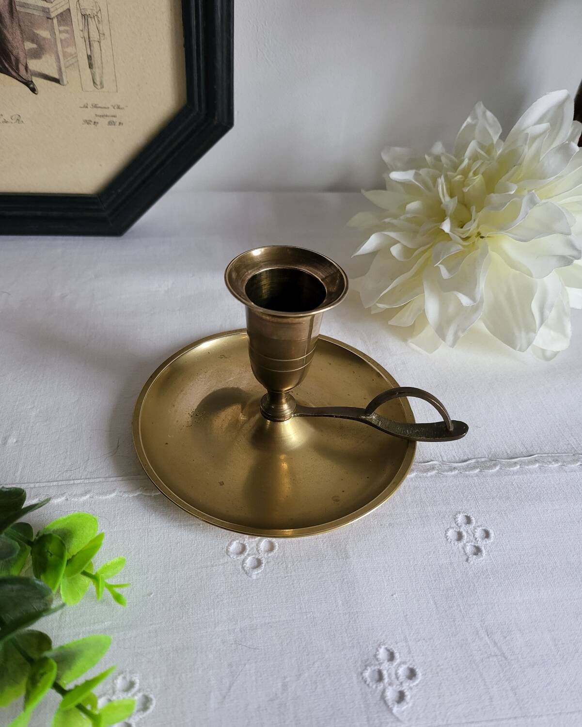 Brass hand candlestick