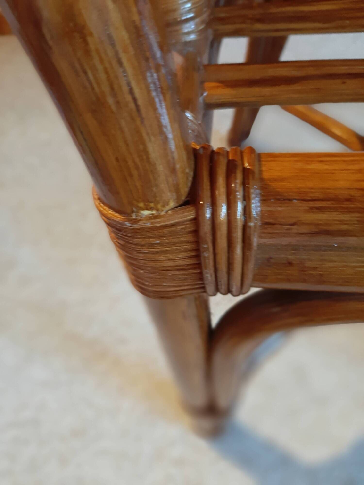 Set of 2 armchairs in adult varnished woven rattan