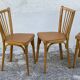 Série de 4 chaises bistros vintage 1950-60 assises Skaï