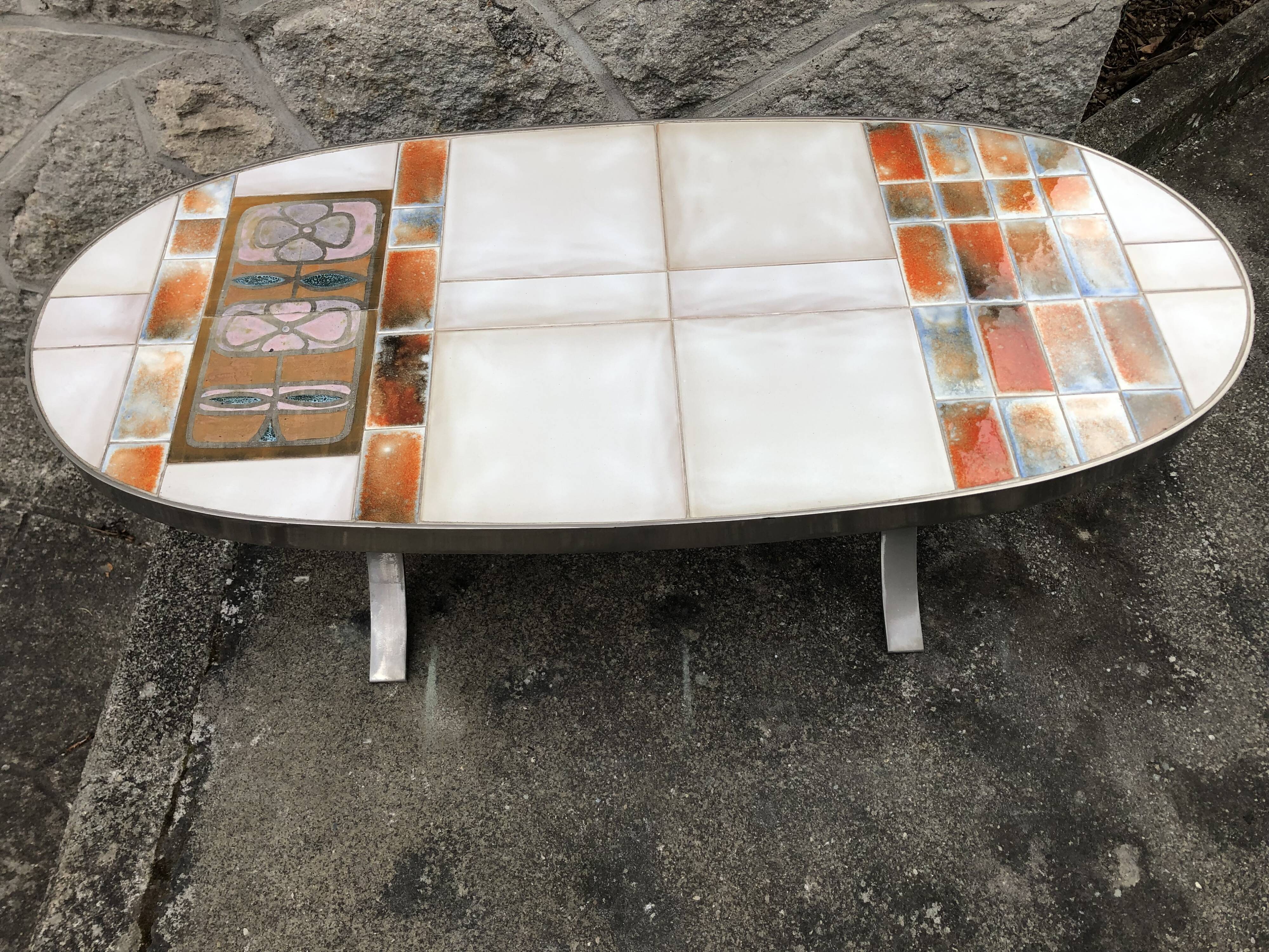 Ceramic coffee table by Jean Gregorieff