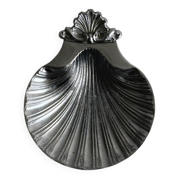 Silver-plated metal shell-shaped soap dish
