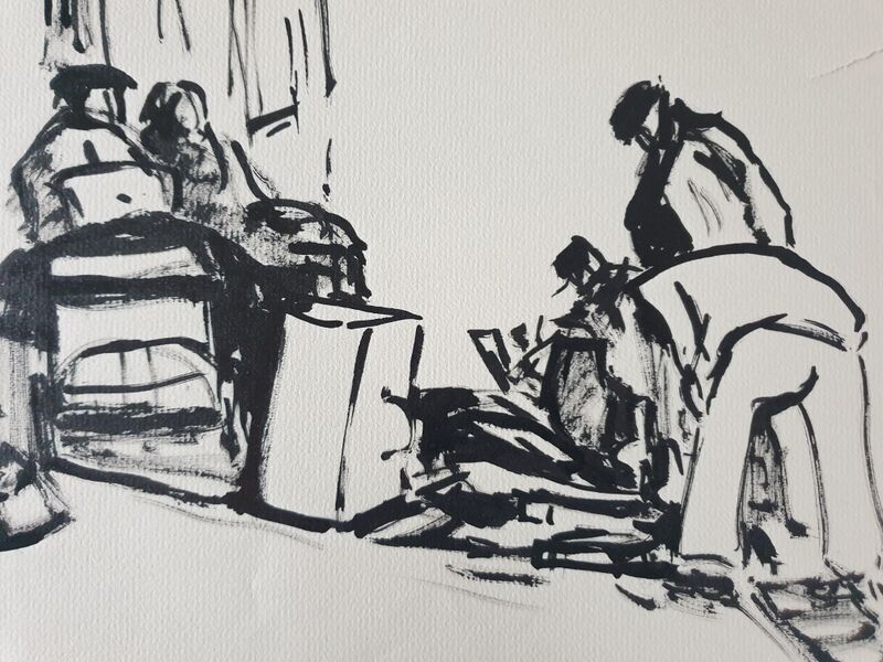 André Duculty (1912-1990) India ink on paper "The return of sinners" Monogrammed at the bottom