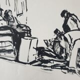 André Duculty (1912-1990) India ink on paper "The return of sinners" Monogrammed at the bottom