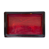 Tops 3 sizes in red lacquer with Japanese floral pattern XXth