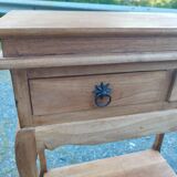 Solid teak console table with two drawers