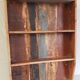 Wall shelf 3 shelves + 4 hooks cast iron in polychrome wood