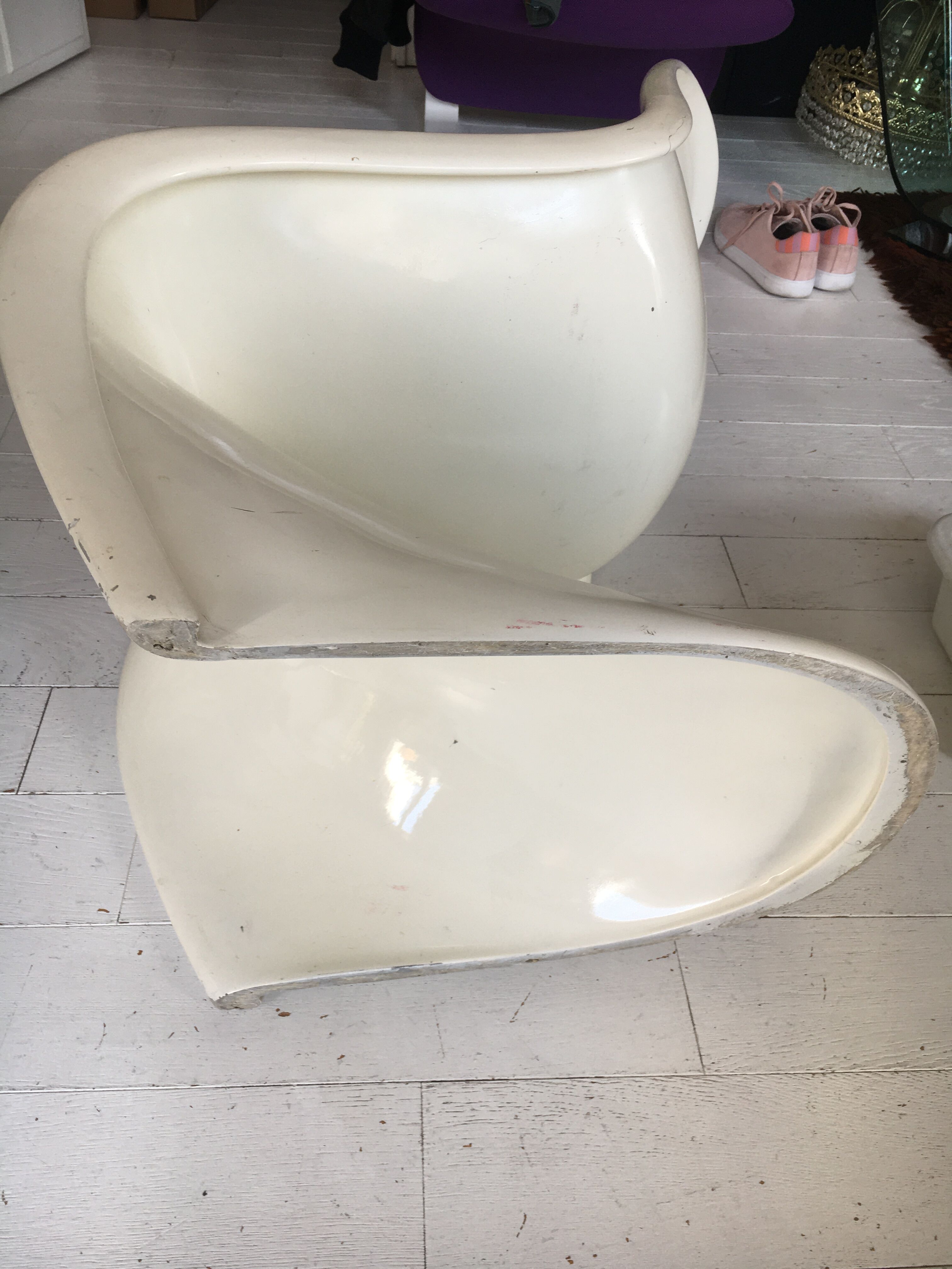 Pair of Verner Panton S chairs in fiberglass, Series 1, 1967