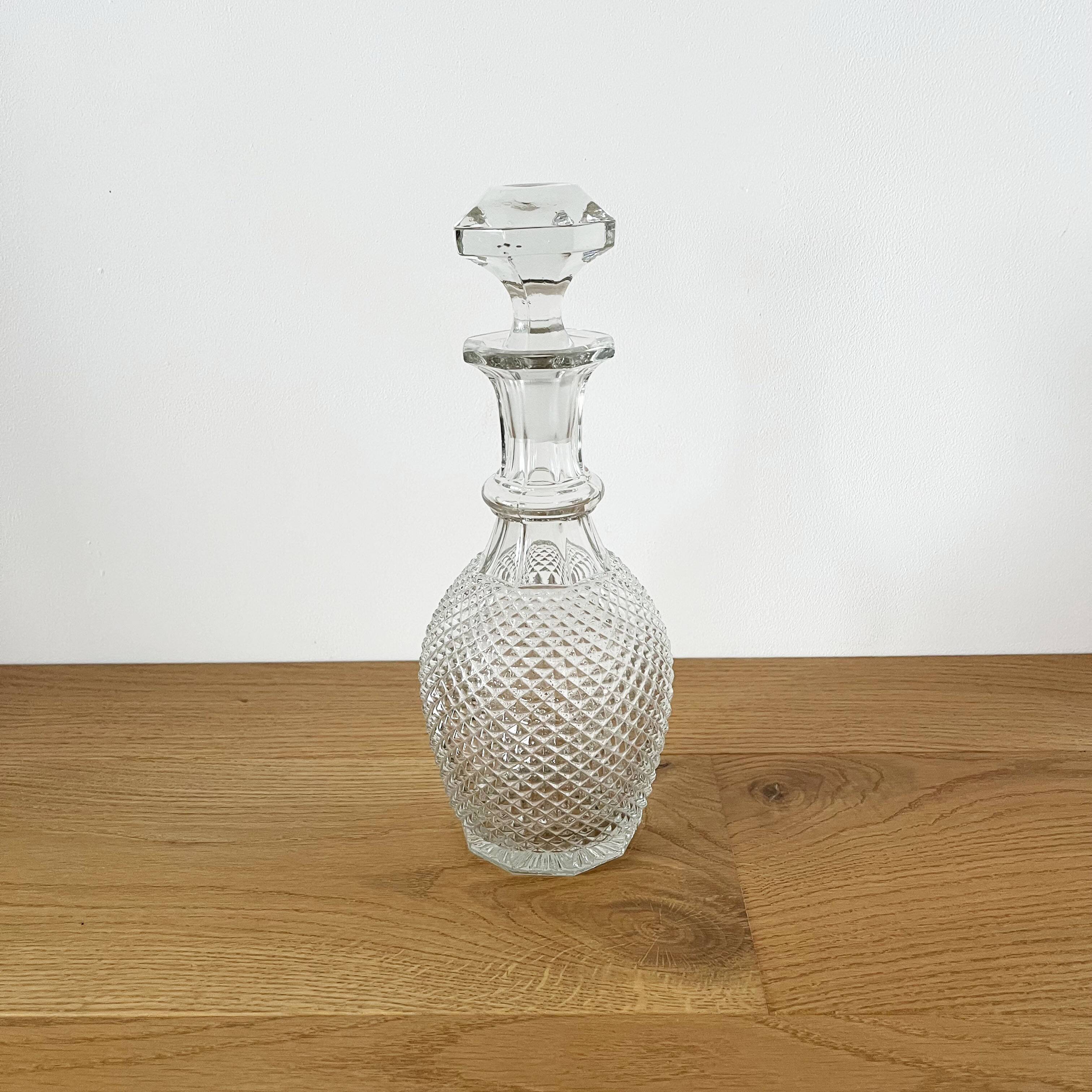 Diamond tip glass carafe 1960