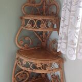 Rattan corner shelf