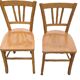 2 Bistro Chairs in Varnished Beech from the 1950s
