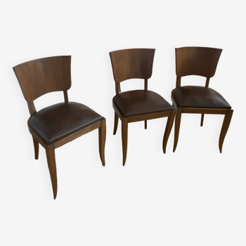 Art deco faux leather chairs