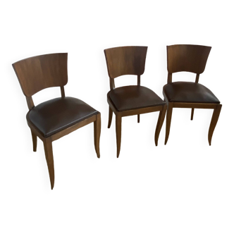 Art deco faux leather chairs