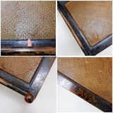 Pair of "meditation" chairs in lacquered wood and rattan - Japan, early 20th century