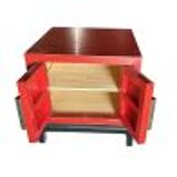 Red Chinese bedside table
