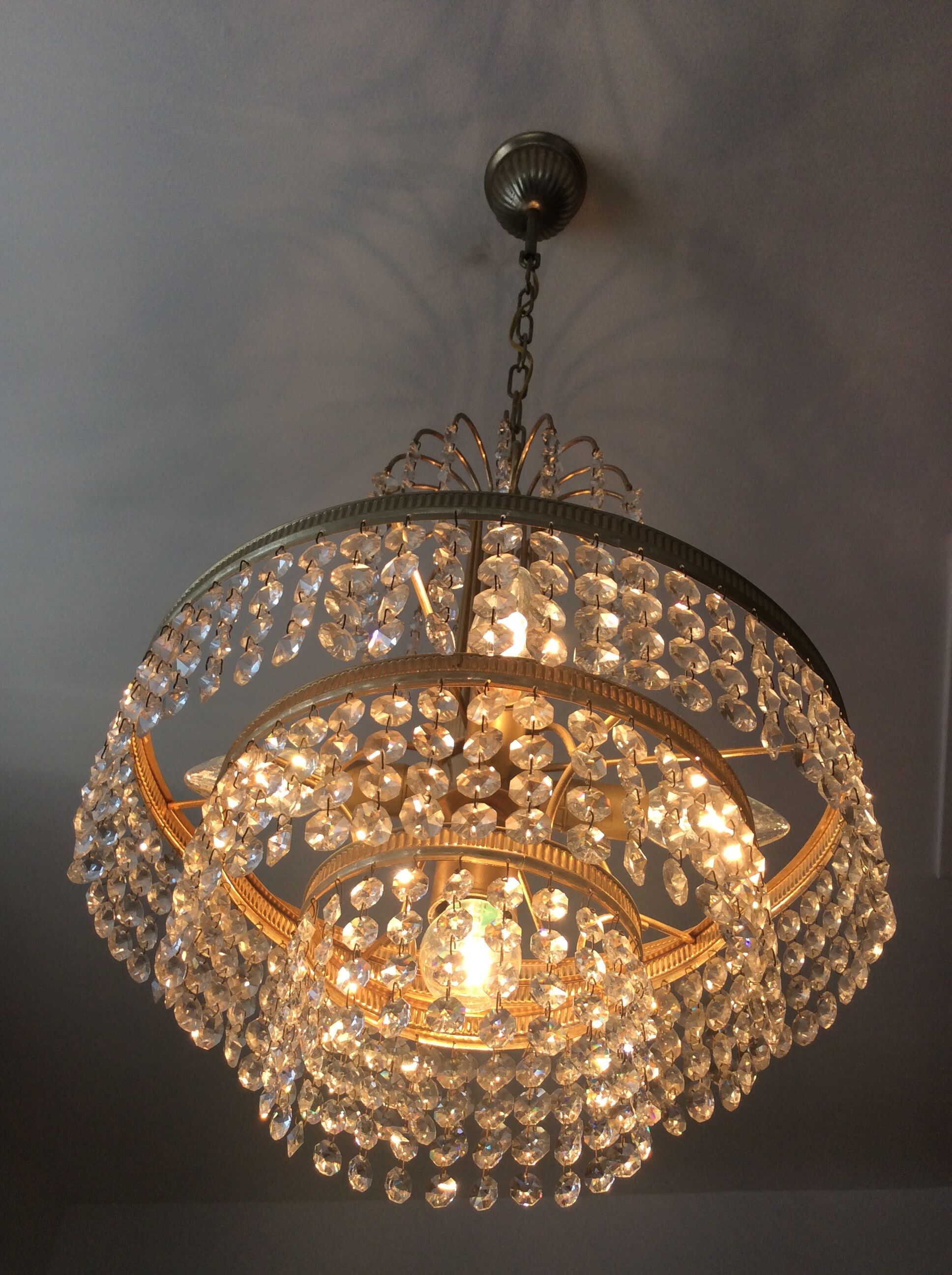 Cascade crystal chandelier