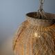 Wicker organic modern pendant lamp with overlapping petal shade, late 20th century