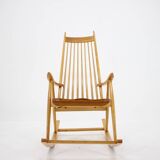 1960s Mid-century Wooden Rocking Chair, Czechoslovakia