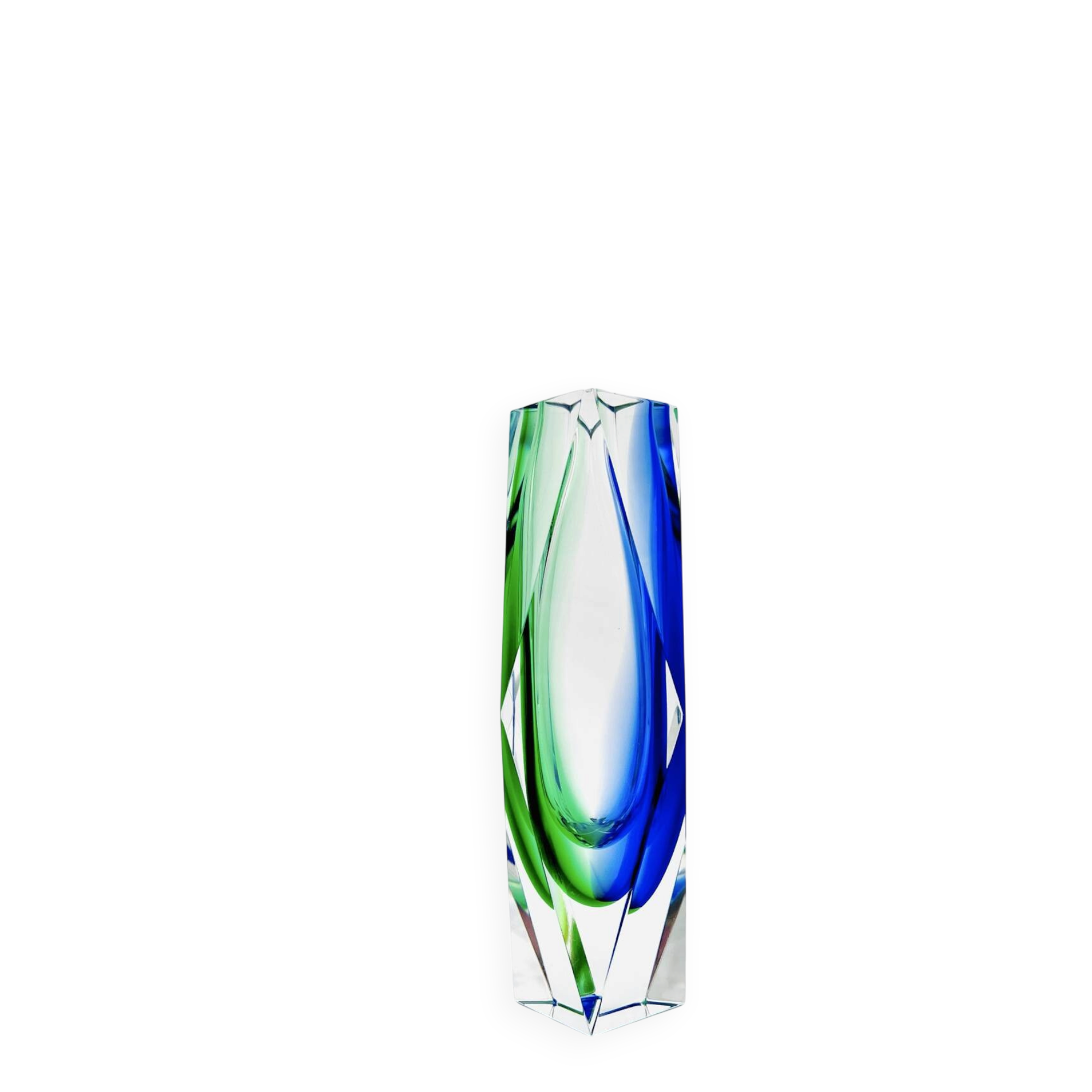 Vase Alessandro Mandruzzato - Murano - Sommerso - Blue & Green - 1960