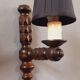 Pair of 60s Brutalist wall lights in varnished wood