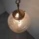 Midcentury Brass and Smoked Bubble Glass Pendant by Kamenický Šenov, 1960s