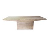 Mid century modern rectangular travertine coffee table