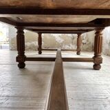 Solid walnut farmhouse castle table 1900 XXL