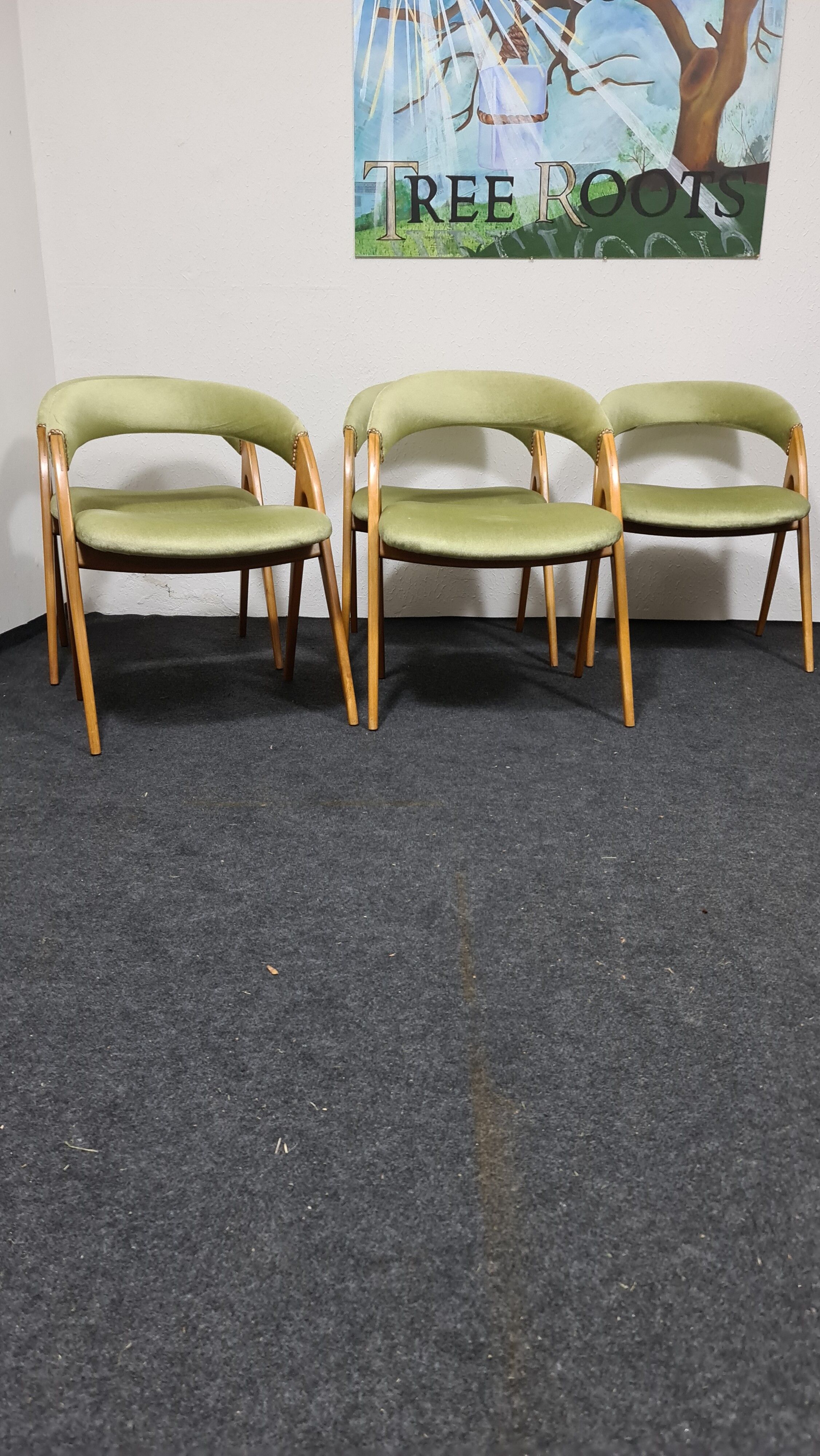 Set of 5 vintage WK mobel dining chairs