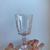 Set of 6 small crystal wine glasses engraved early twentieth century