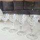 Lot 4 x White wine glasses with flared necks. Crisscross/water drop patterns..