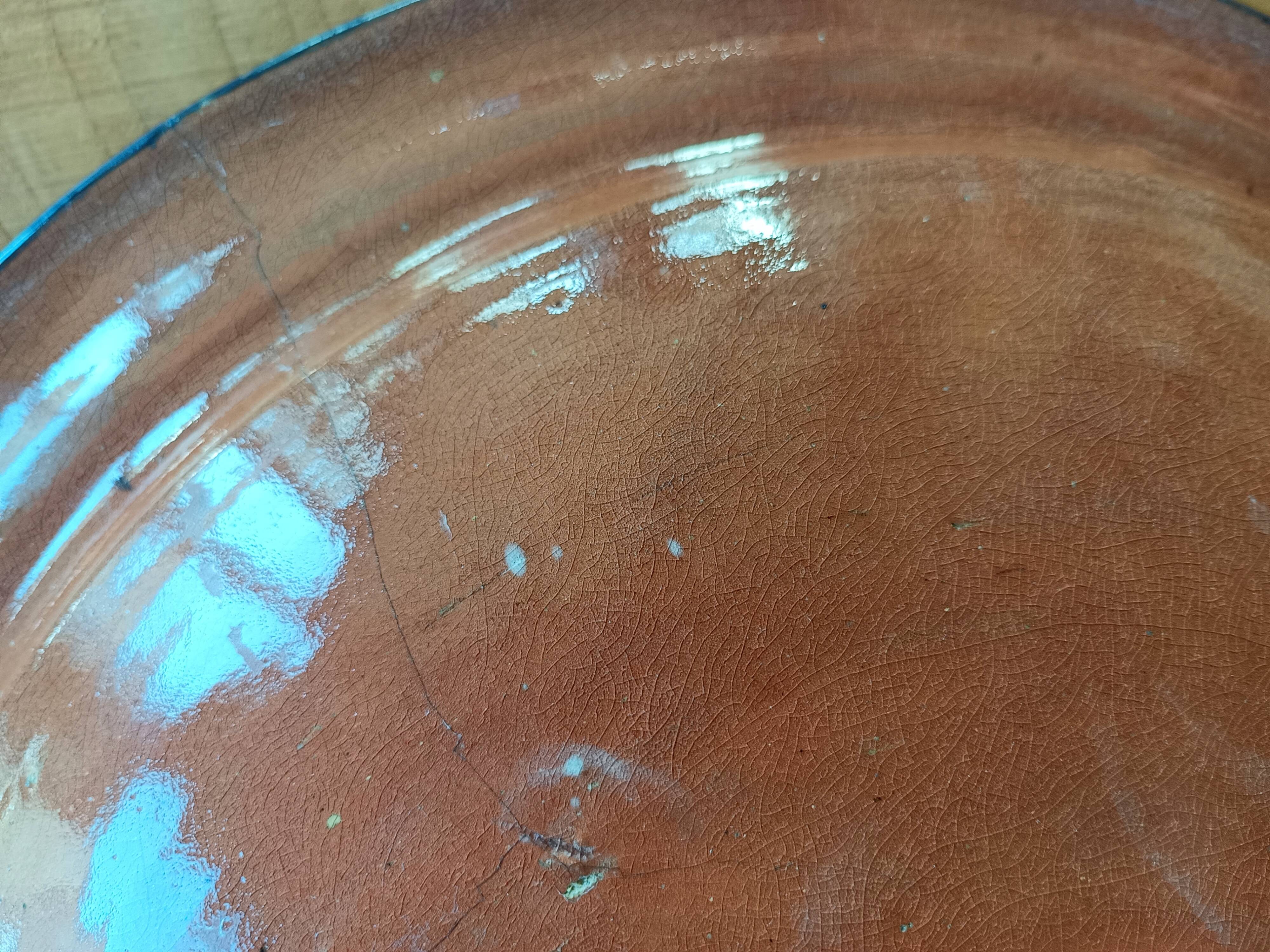 Large Moroccan dish or terracotta bowl, 42 cm diameter