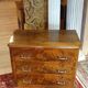 19th century chest of drawers in mahogany veneer, three drawers, 81x80x43 cm