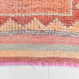 4x10 Runner Salmon Pink Vintage Runner, Turkish Wool Runner, 103x307Cm