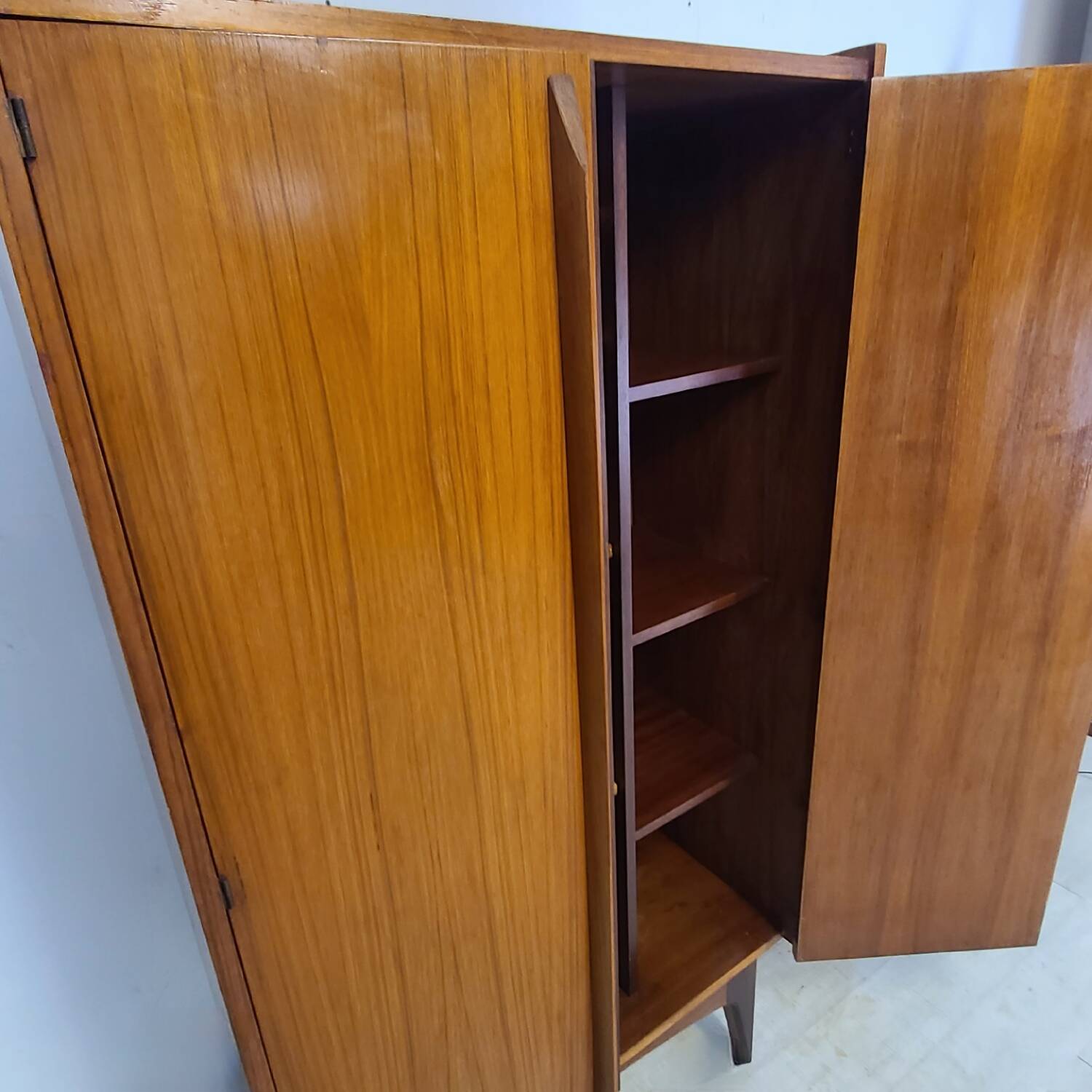Vintage 1960s Scandinavian teak bookcase cabinet