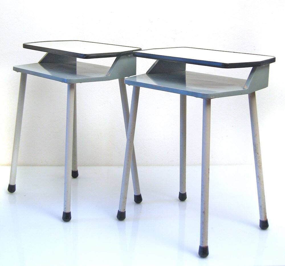 Two retro sixties bedside cabinets Wim Rietveld style