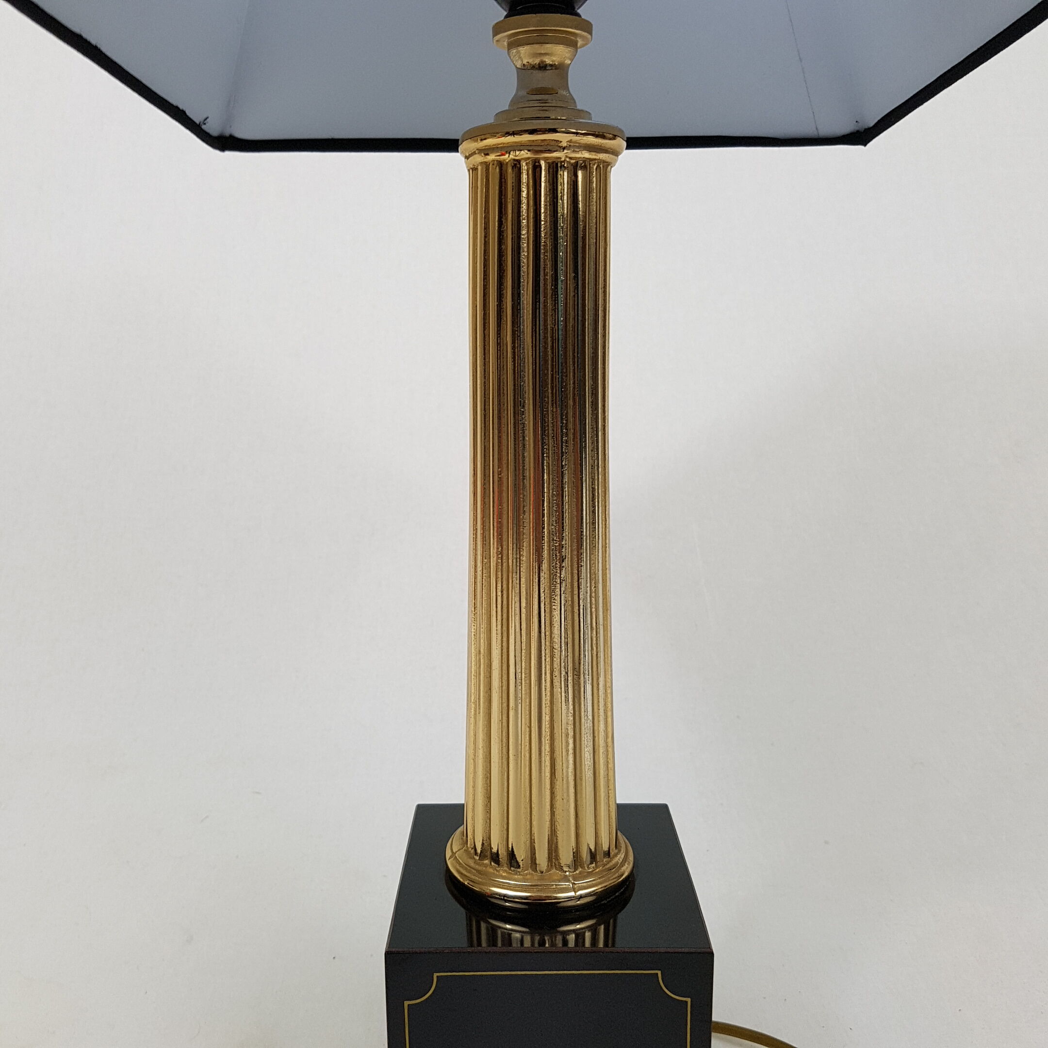 Lamp neoclassical a golden column the Dolphin Olympus