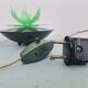 Green Water Lily Lotus Flower Night Light Lamp, Eastern Europe