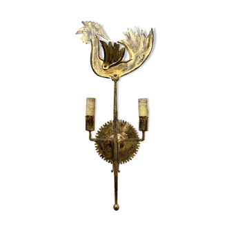 Wall lamp golden rooster 1950's