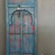 Small old door, Indian furniture, beautiful blue patina