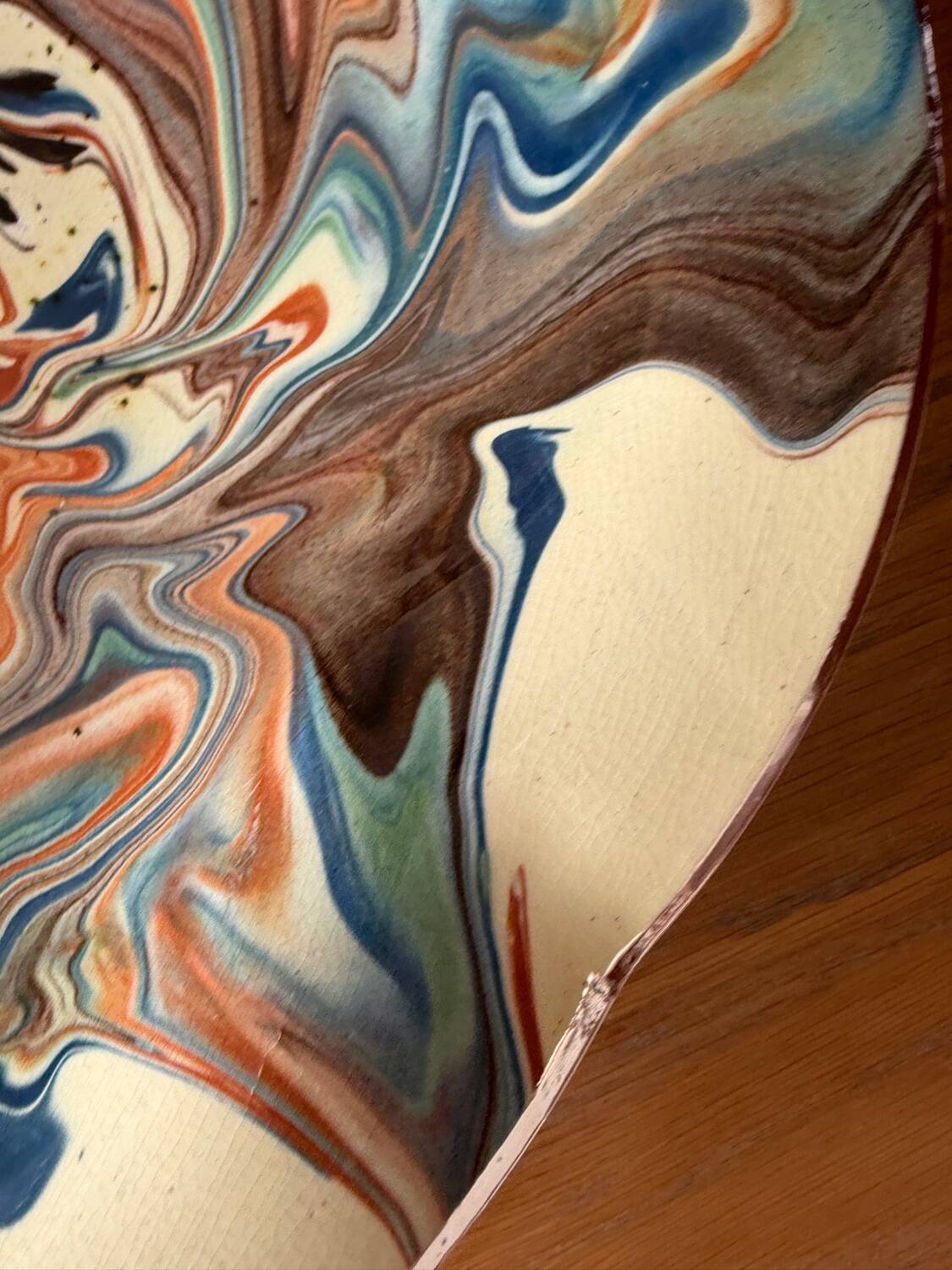 Glazed ceramic plate signed