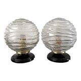 Pair of seventies globe wall lights