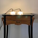 Pair of Art Deco glass rose petals