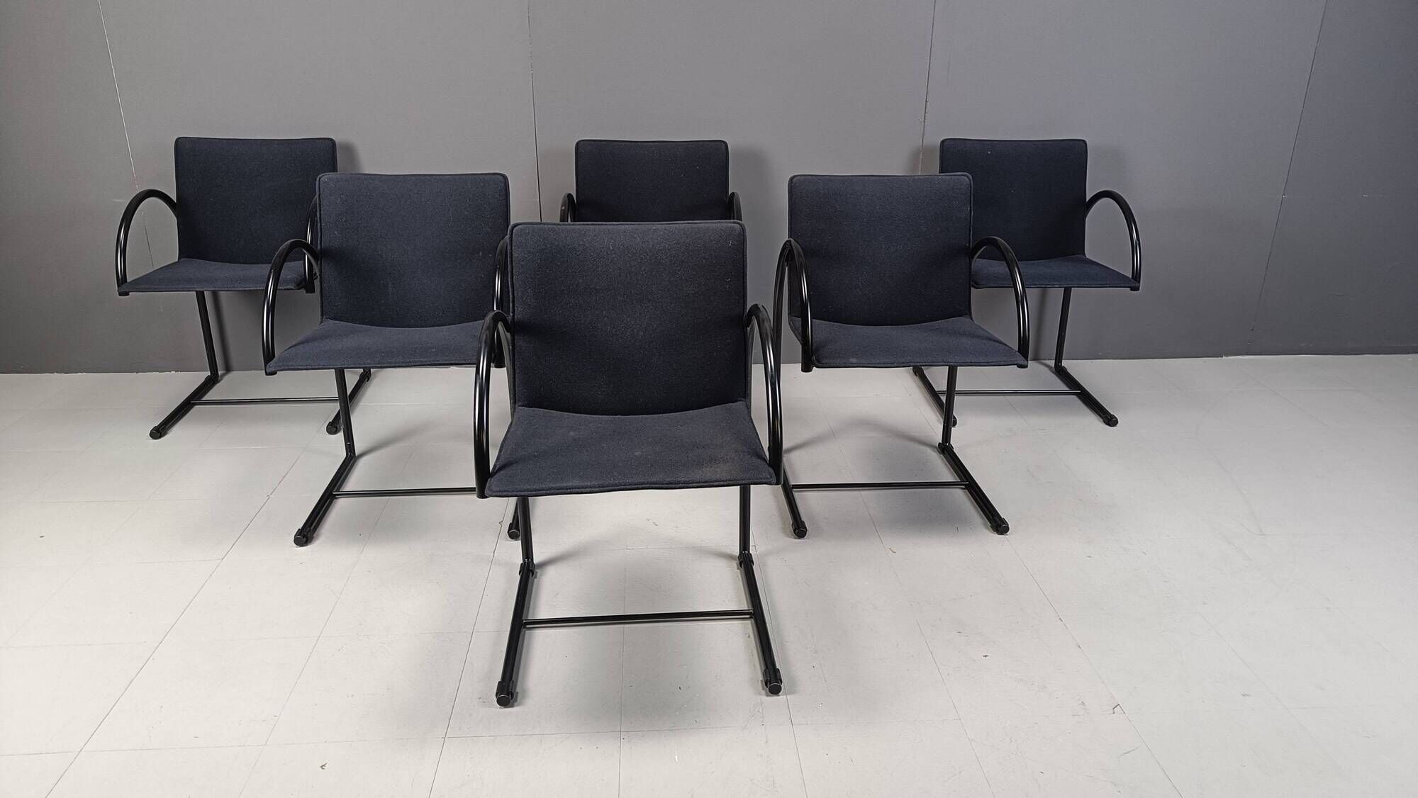 Vintage cirkel chairs by Metaform, 1980s, set of 6