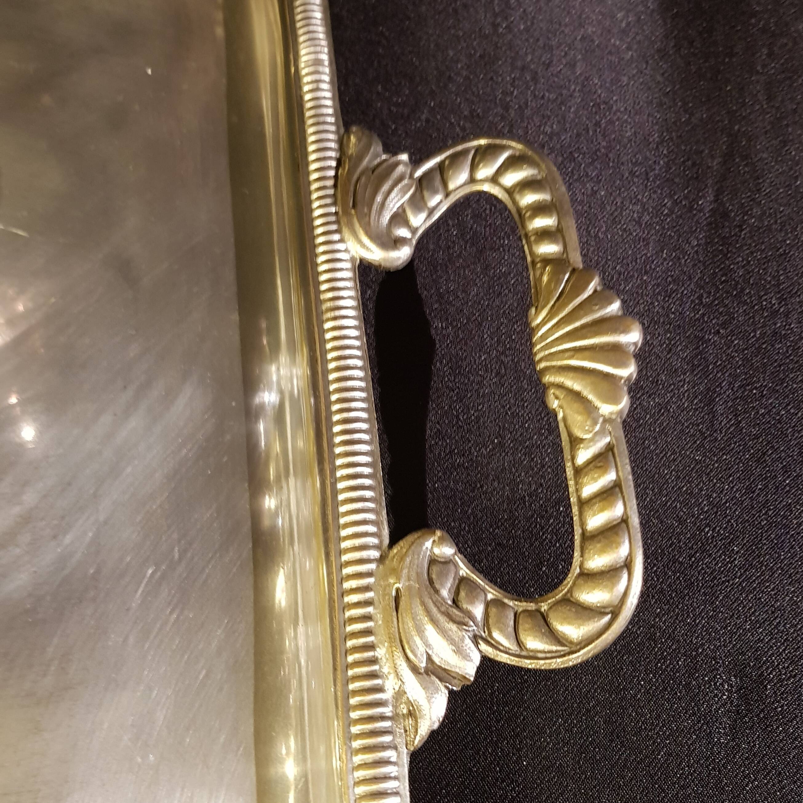 Old silver metal tray