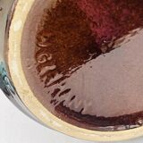 Vase West Germany brown with geometric relief from the 1970s.