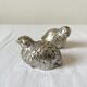 Salière et poivrière en métal argenté oiseaux vintage